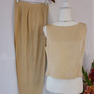 YL by Yair EUC - Light Tan 2 piece Pant Suit